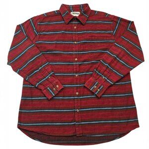 Mountain Khakis Mens  Long Sleeve Button Front Outdoor Flannel Shirt Red Blue_S